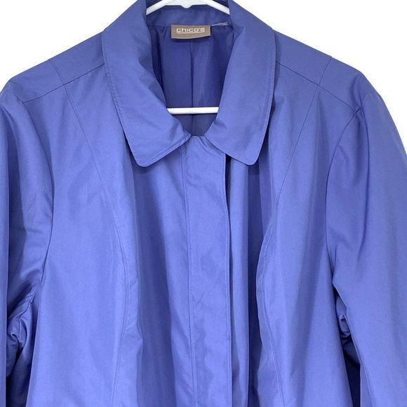 Chicos Sz 1X 18-20 Wind Breaker Spring Jacket Coat Purple Full Zip 3154 - Picture 2 of 10